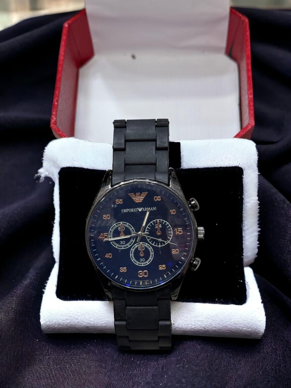 Men's Round Quartz Watch with Chain Strap