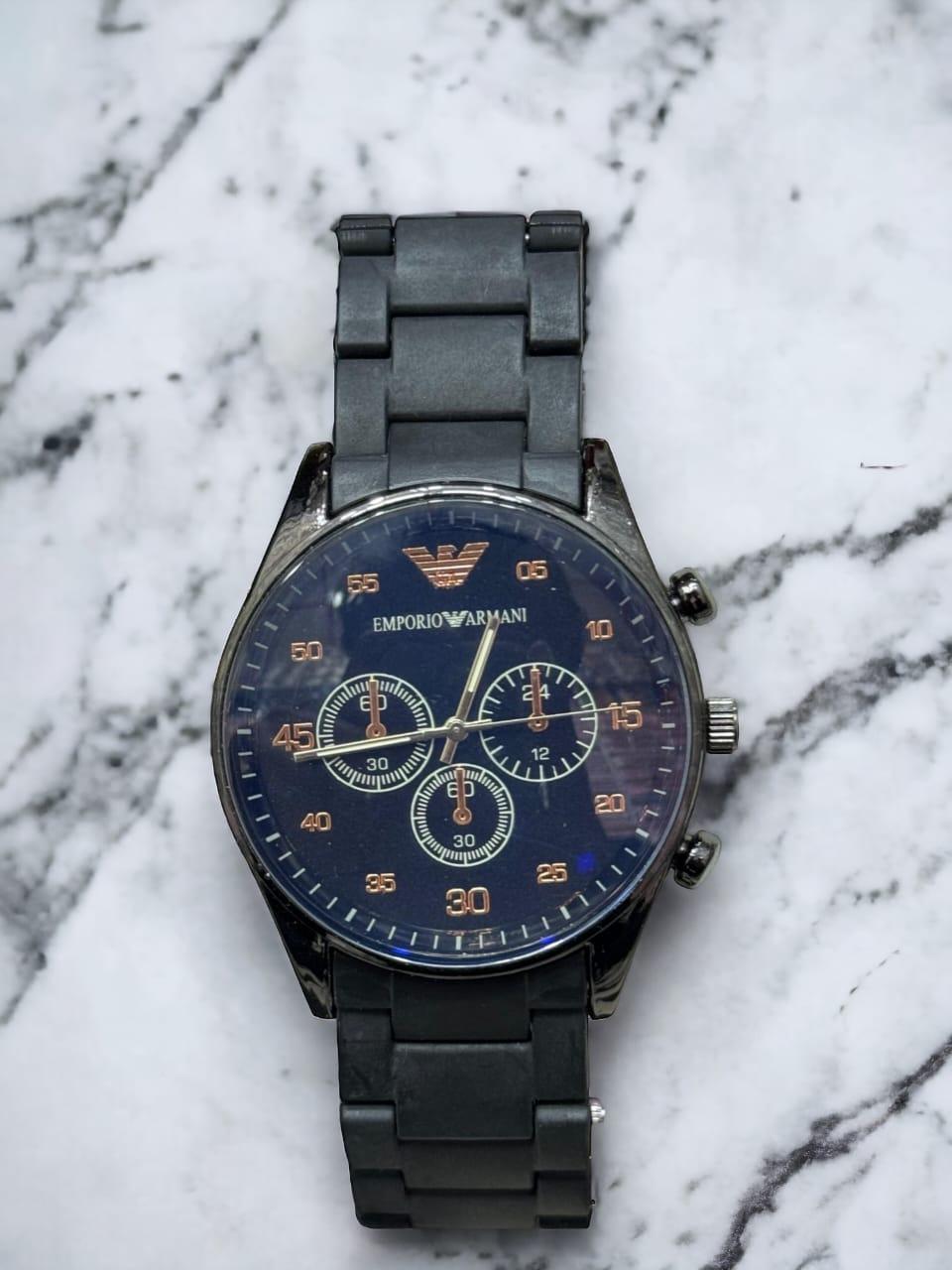 Men's Round Quartz Watch with Chain Strap